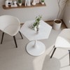 Vynxaria Dining Tables - 31.50" Hexagonal Coffee Table with White Marble Print Top for Versatile Living Spaces - 4 of 4