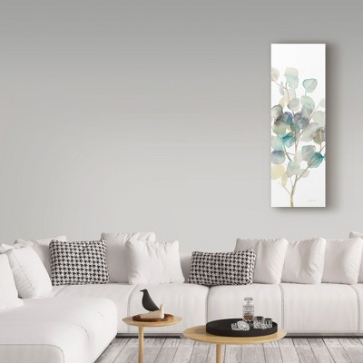Eucalyptus III White and Green Canvas Art 10 x 32 in