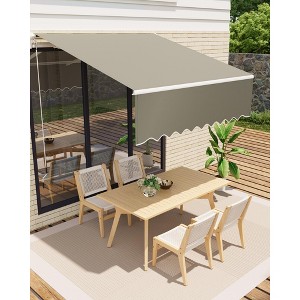 Retractable Awnings for Patio - Outdoor Sunshade Shelter with Heavy Duty Aluminum Frame & UV Protection Fabric - 1 of 4