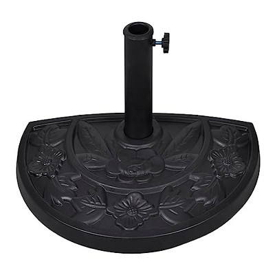 vidaXL Parasol Base Black Resin, Steel Heavy duty Parasol Base