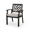 NicBex Outdoor Dining Chairs Set of 2 Modern Aluminum Patio Side Chairs with Cushion Seats & Armrest,Black - 4 of 4