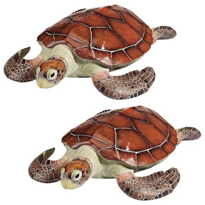 Design Toscano Flat Back Sea Turtle Statues: Set Of Two : Target