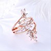 14K Rose Gold Multi-Row Cocktail Ring with Genuine Crystals - 3 of 4