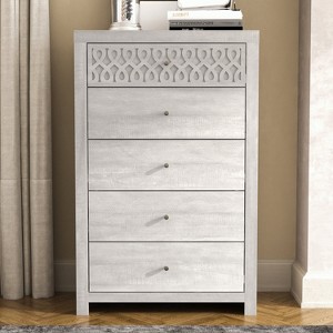 Galano Lavish 5 Drawer 29.6 in. Wide Chest of Drawer in Dusty Gray Oak, Knotty Oak - 1 of 4