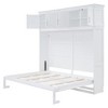 TIRAMISUBEST Full/Queen Size Murphy Bed Wall Bed with Top Cabinets, Space Saving Foldable Murphy Cabinet Bed with Storage for Bedroom Guestroom - 3 of 4