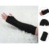Allegra K Women's Winter Fingerless Thumbhole Elbow Length Knitted Gloves Arm Warmer - 2 of 4