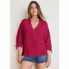 VENUS Womens Textured Oversized Blouse - 2 of 4