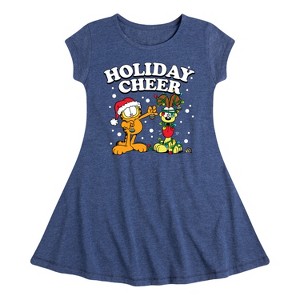 Girls' - Garfield - Feliz Navi Dog Fit & Flair Cap Sleeve Dress - 1 of 3