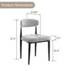 Set of 2 Boucle Armless Dining Chairs , with Curved Backrest and Black Metal Legs for Dining Room and Living Room - Morden Fort - 3 of 4