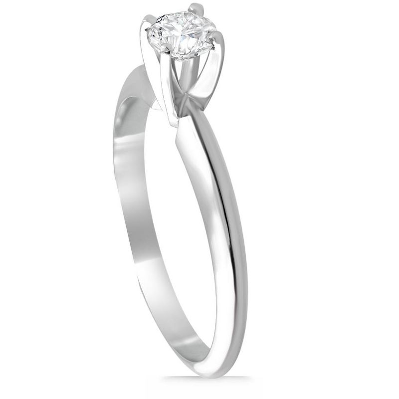 Pompeii3 1/4Ct Solitaire Round Cut Diamond Platinum Engagement Ring, 2 of 5