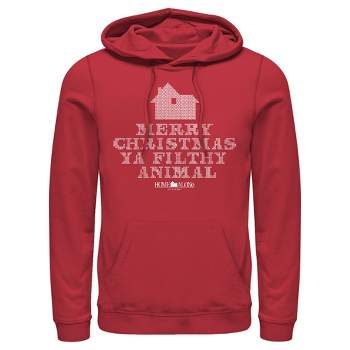 Men's Home Alone Merry Christmas Ya Filthy Animal Cross Stitch Pull Over Hoodie