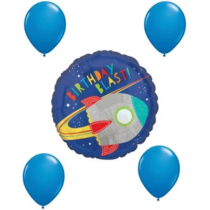 LOONBALLOON Blast Off to Fun! 17" Blast Off Birthday Balloon & Latex Set  (Space Theme) - 1 of 1