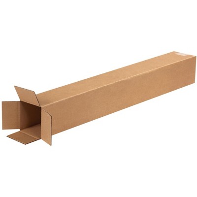 The Packaging Wholesalers Tall Corrugated Boxes 4" x 4" x 30" Kraft 25/Bundle BS040430