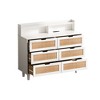 NicBex Farmhouse Natural Wood 6-Drawer Rattan Dressers,Chest of Drawers for Bedroom,Living Room,Kids' Room,Hallway - 4 of 4