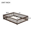 Sapphtopaz Kids Bed Frame, Rubber Wood Floor Bed with Safety Guardrails for Toddlers & Kids' Bedrooms (Twin/Full Size) - 3 of 4