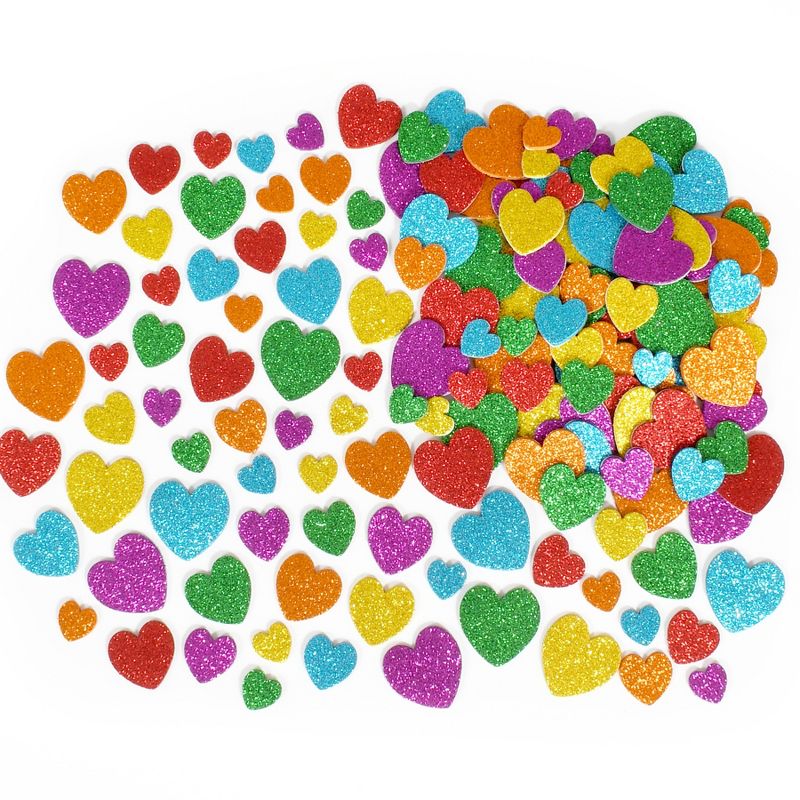 READY 2 LEARN™ Glitter Foam Stickers - Hearts - Multicolor - 168 Per Pack - 3 Packs, 4 of 5