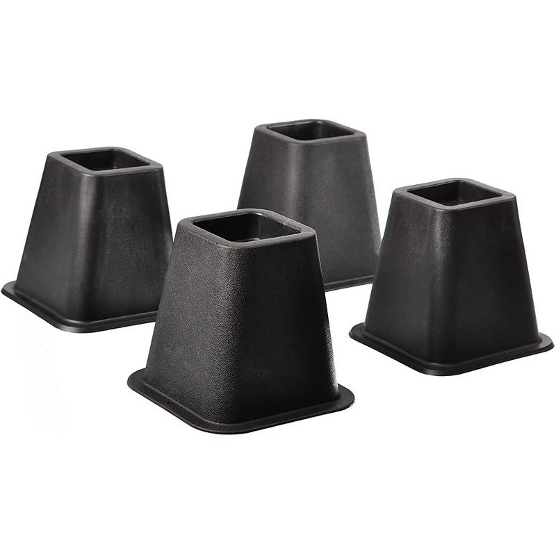 5 to 6-inch Super Quality Bed and Furniture Risers 4-pack in Black - Homeitusa, 1 of 4