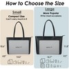 Tote Bag Zipper Shoulder Bag Faux Leather Purses for Women Large Casual Handbag Work Dating College, Black - 4 of 4