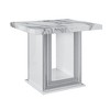HomeRoots 24" White and Silver Faux Marble and Wood Pedestal End Table - 4 of 4
