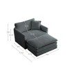 GDFStudio Alcott 41" W Chenille Upholstered Single Sofa with Waist Pillow - 3 of 4
