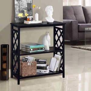 VYNXARIA Console Table 3 Tier with Storage Shelves,Open Bookshelf Bookcase with Solid Wood Legs for Hallway, Living Room and Bedroom, - 1 of 4