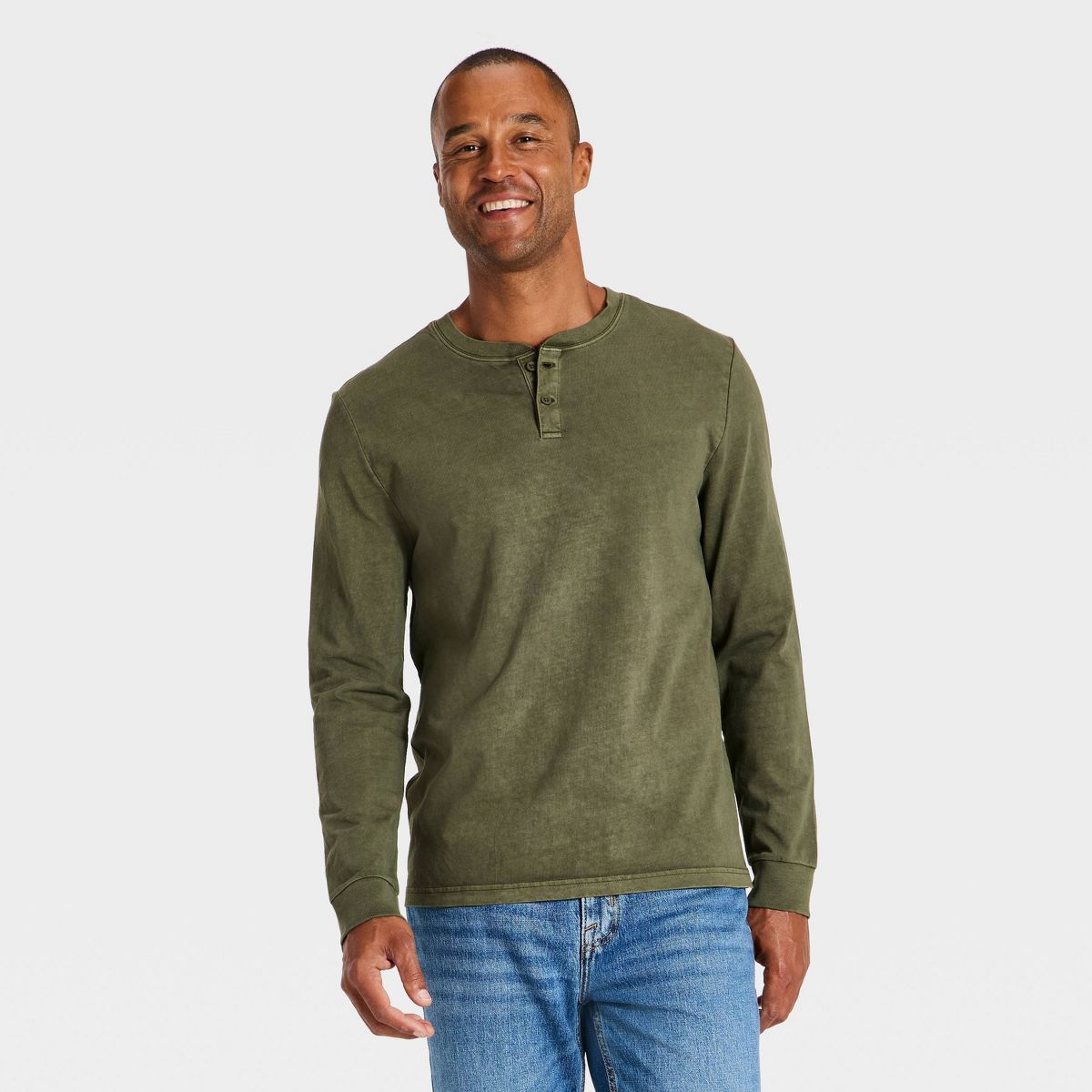 Men's Vintage Long Sleeve Lightweight Texture Henley Shirt - Goodfellow & Co™ - thumbnail 7