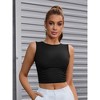 INSPIRE CHIC Women's Sleeveless Ribbed Waist-Cinched Workout Tank Top with Dual Side Pleats - 4 of 4