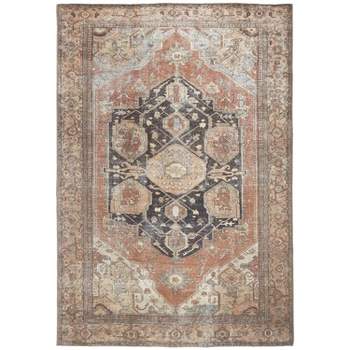 Feizy - Percy 39ALF  Bohemian & Eclectic Medallion, Orange/Brown/Taupe Accent Rug