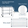 QingMoon Rolling Utility Cart, 3 Tier Storage Cart with Wheels, Heavy Duty Kitchen Cart with Handle Bar and Shelf Liners for School and Restaurant - 2 of 4