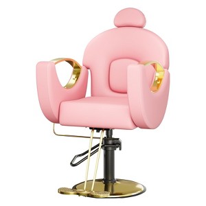 360° Swivel Reclining Salon Chair with Heavy Duty Hydraulic Pump, Adjustable Headrest & Reclining Backrest - 1 of 4