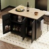51"W Fluted Kitchen Island With Doors And Wheels,Kitchen Island Cart With Drop Leaf And Towel Rack,Kitchen Island With Storage -Maison Boucle - 3 of 4