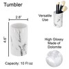 Evideco French Home Goods Marble Effect Collection Bath Water Tumbler-Toothbrush Holder Dolomite White - 3 of 4