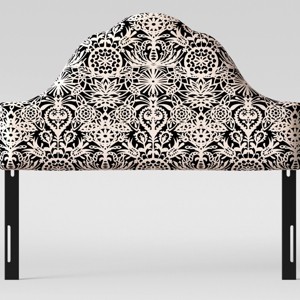 Full Zinnia Arched Headboard Black & White Floral - Opalhouse