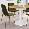 5 Piece Round Table Set,Small Round Dining Table For 4 Upholstered Chairs with Oak Legs-Maison Boucle - 4 of 4