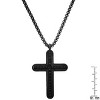 Steeltime 24" Men's black ip stainless steel and simulated black diamonds cross pendant - 3 of 4
