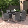 vidaXL Patio Dining Set - Poly Rattan/Steel/Glass Outdoor Furniture 7-Pieces with Cushions - Weather-Resistant Design for Garden/Deck/Entertainment - 2 of 4
