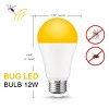 DORESshop 12-Watt, 100-Watt Equivalent A19 Dusk to Dawn LED Bug Light Bulb E26 Base in Yellow-Colored 2000K (2-Pack) - 2 of 4