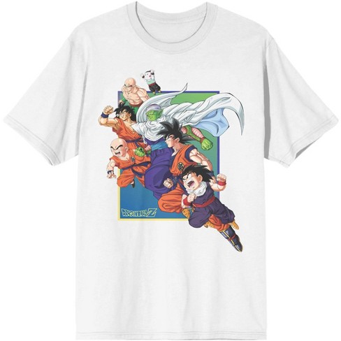 Dragon Ball Z Anime Cartoon Character Group Men's White Graphic Tee-S