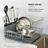 LunaLulinlk Low Profile Metal Stacking Dish Drying Rack, Charcoal Gray - 3 of 4