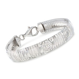Ross-Simons Italian Sterling Silver Diamond-Cut Omega Bracelet - 1 of 3