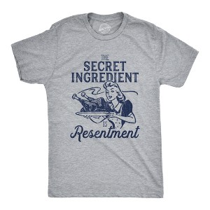 Mens The Secret Ingredient Is Resentment T Shirt Funny Thanksgiving Dinner Turkey Day Tee - Crazy Dog Men's T Shirt - 1 of 4