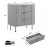 3-Drawer Fluted Wooden Dresser – Modern Nightstand & Storage Chest for Bedroom, Living Room, Kids Room - 3 of 4