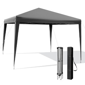 Costway Patio 10x10ft Outdoor Instant Pop-up Canopy Folding Sun Shelter Carry Bag Navy/Grey/White - 1 of 4