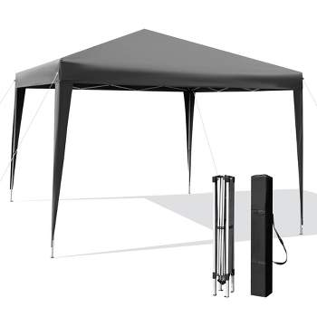Costway Patio 10x10ft Outdoor Instant Pop-up Canopy Folding Sun Shelter Carry Bag Grey