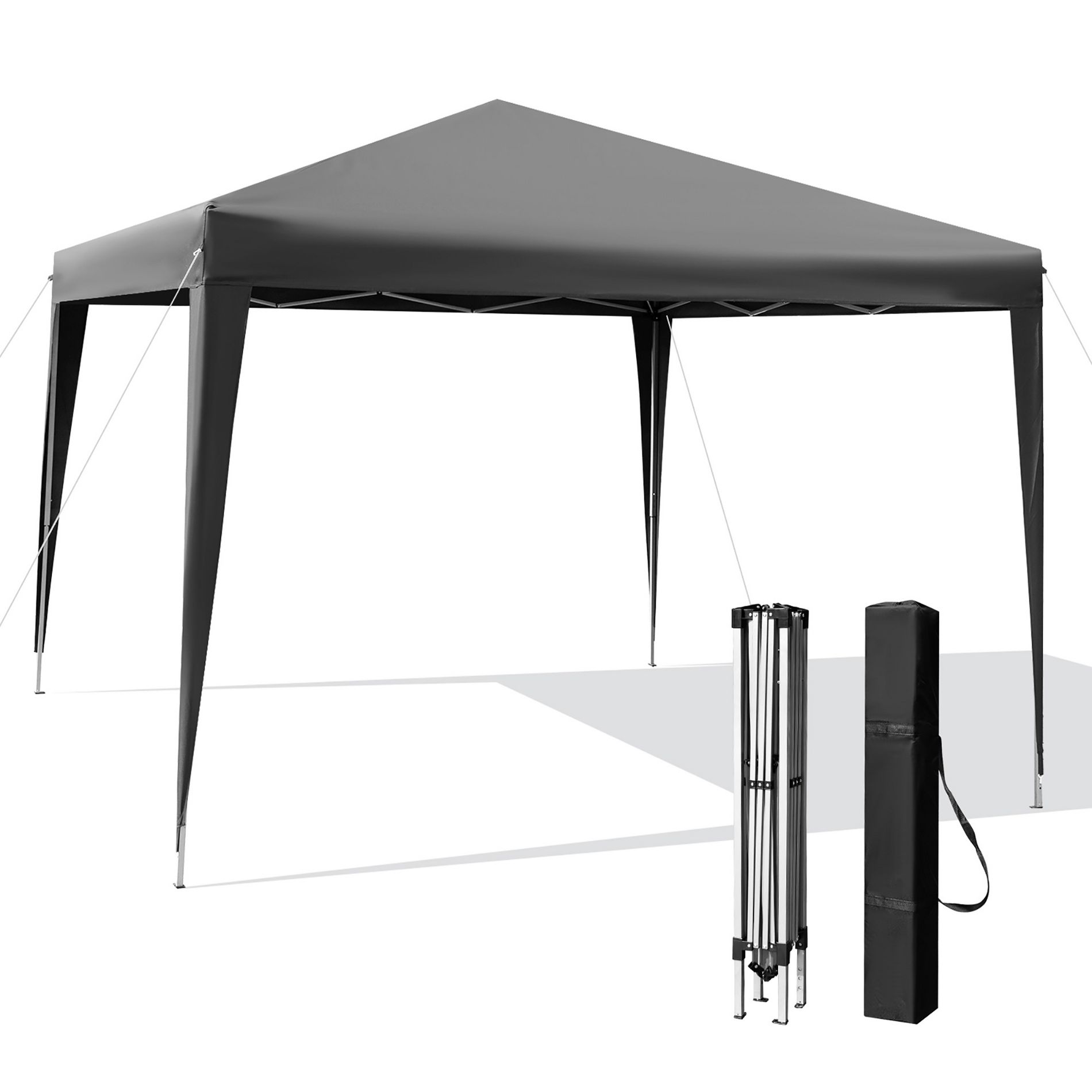 Costway Patio 10x10ft Outdoor Instant Pop-up Canopy Folding Sun Shelter Carry Bag Navy/Grey/White