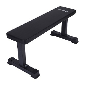 HolaHatha Steel Frame 600 Pounds Capacity Foam Padded Flat Weight Fitness Equipment Home Gym Freeweight Barbell Bench for Strength Training - 1 of 4