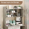 Litter Box Enclosure with Shelves and Doors, 2-in-1 Hidden Cat Litter Box Cabinet Furniture with Shelf,Indoor Cat House Wood Sturdy Pet Washroom - 4 of 4