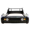 Twin Size Racing Car Bed, Floor Bed Frame, LED Headlight, Solid Construction, No Box Spring, Red-- Frevyn - 3 of 4
