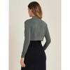 Allegra K Women's Elegant Bolero Ruched Long Sleeve Open Front Cropped Shrug - 4 of 4