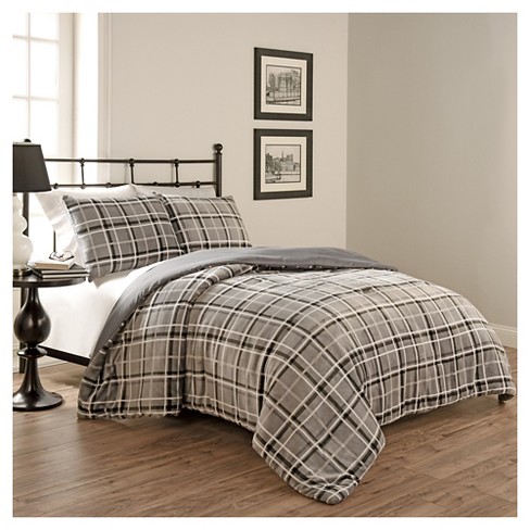 Gray Casimir Plaid Comforter Set 3 Pc Beautyrest Target